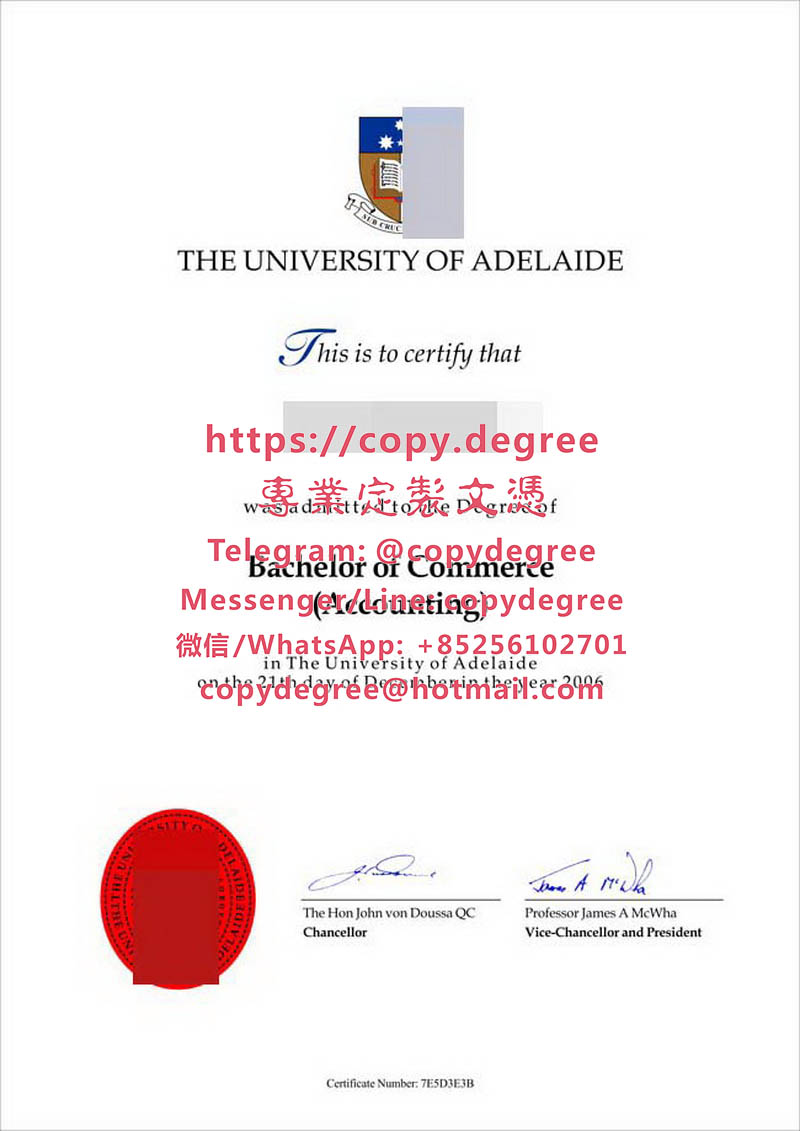 阿德萊德大學文憑樣本|辦理阿德萊德大學畢業證書|The University of Adelaide