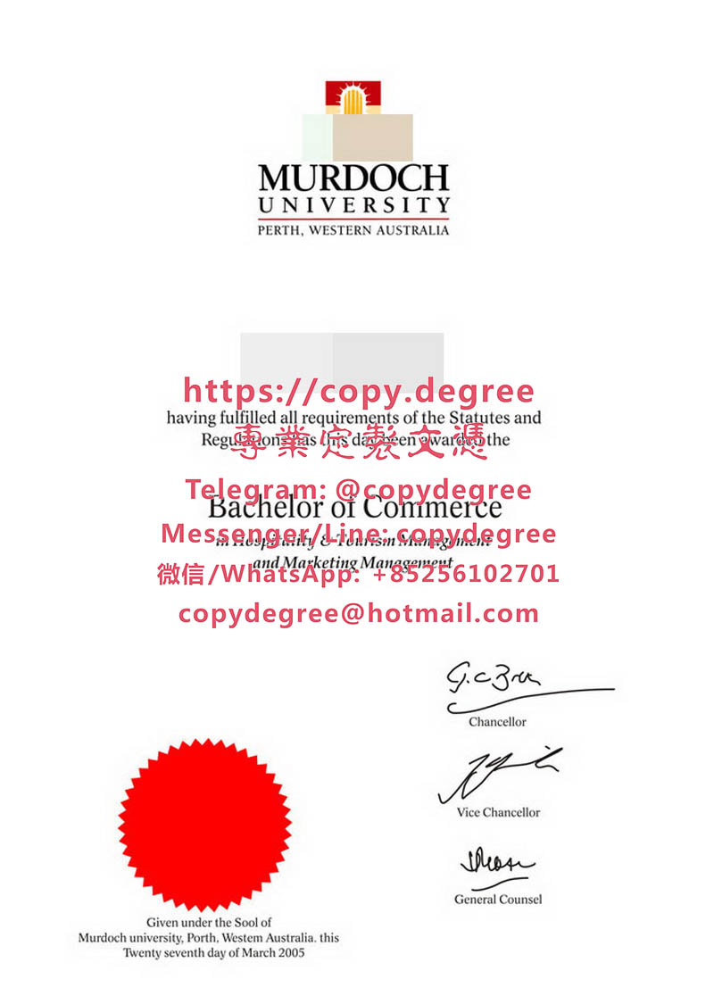 莫道克大學畢業證書範本|受理莫道克大學博士碩士文憑製作|Murdoch University