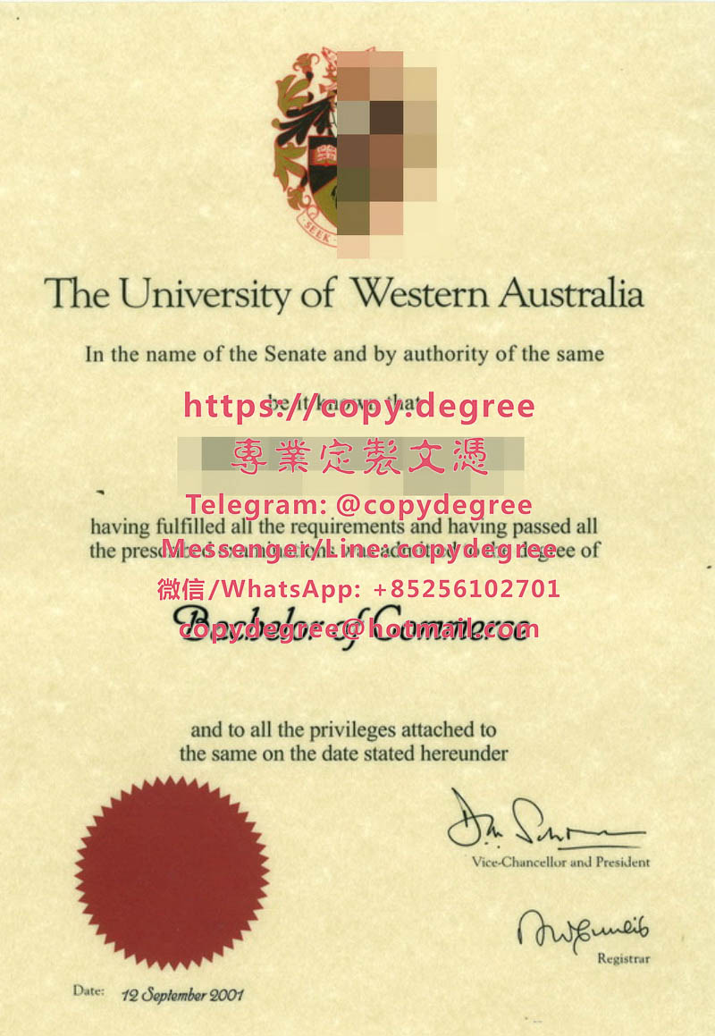 西澳大利亞大學文憑樣本|辦理西澳大利亞大學畢業證書|制作西澳大利亚大学学