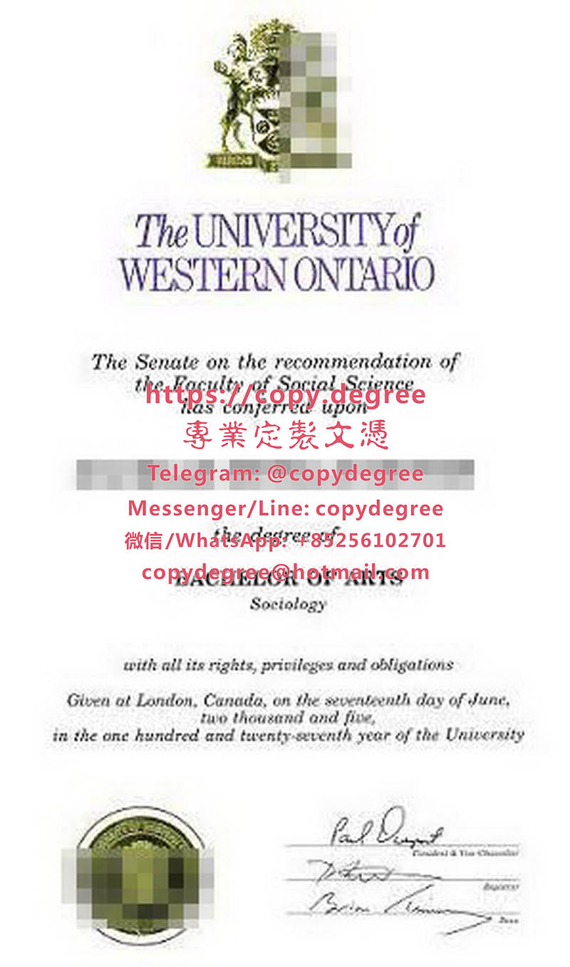 西安大略大學學位證書模板|代辦西安大略大學成績單|制作西安大略大学毕业证