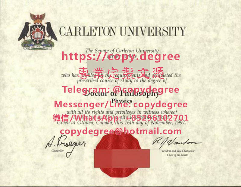 卡爾頓大學學士學位證書模板|製作卡爾頓大學畢業證書|代办卡尔顿大学博士硕