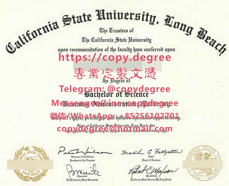 加州州立大學長灘分校學位證範本