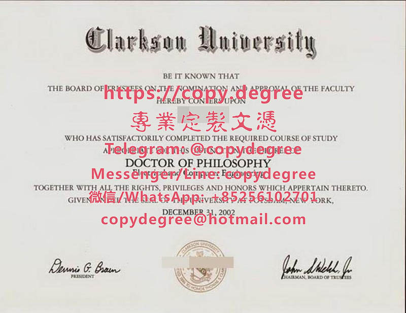 克拉克森大學學位證範本|定制克拉克森大學畢業證書|办理克拉克森大学文凭
