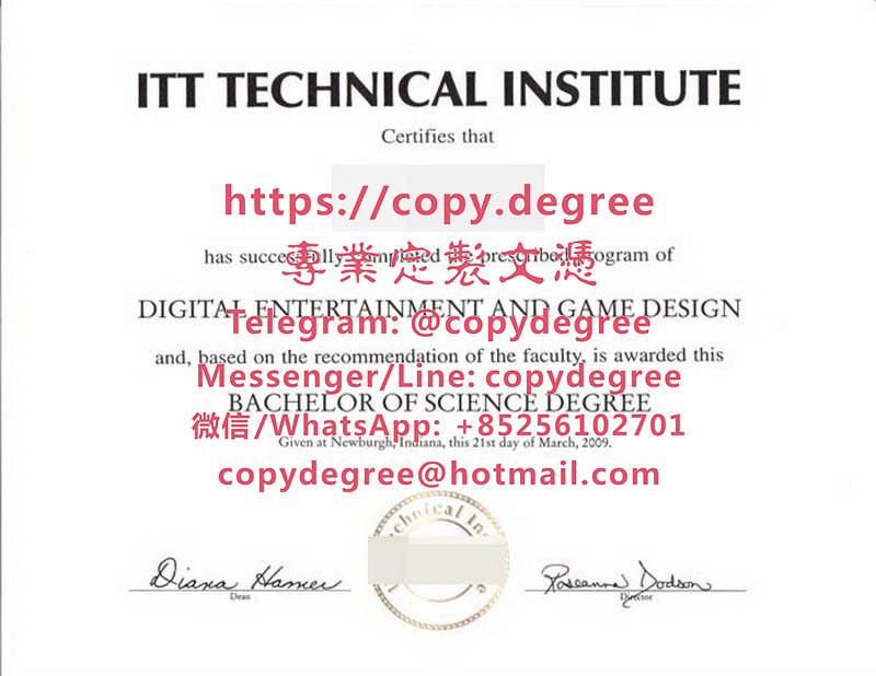 ITT技術學院文憑範本|製作ITT技術學院畢業證書|代办ITT技术学院学位证|ITT Inst
