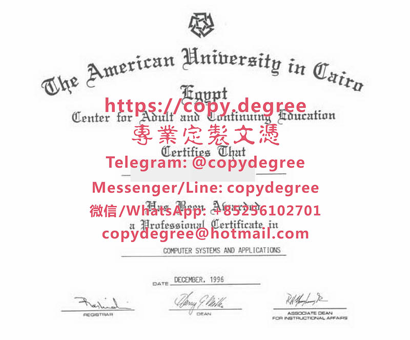 美國大學開羅分校文憑範本|製作美國大學開羅分校畢業證書|代办美国大学开罗