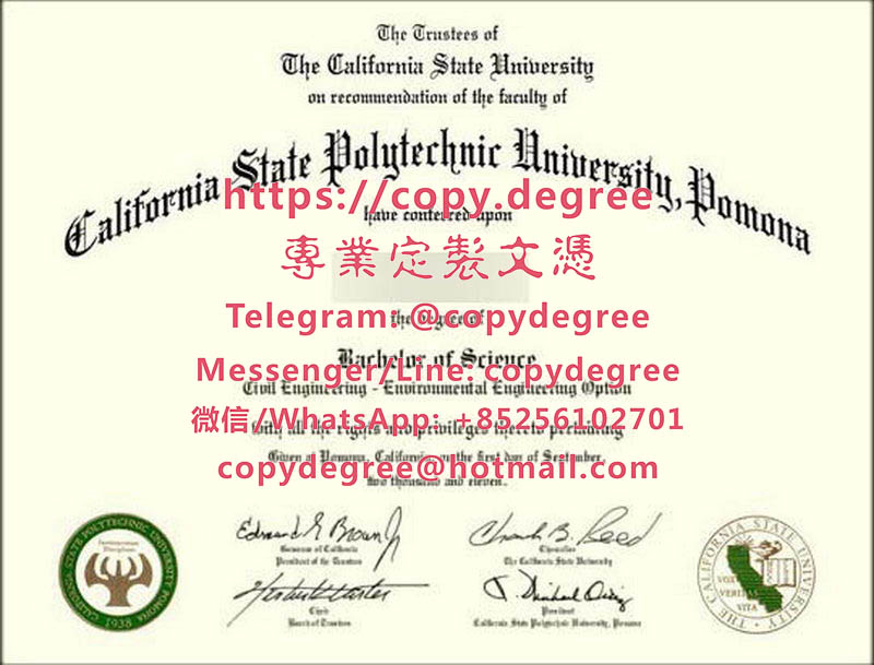 加州州立理工大學波莫納分校文憑範本