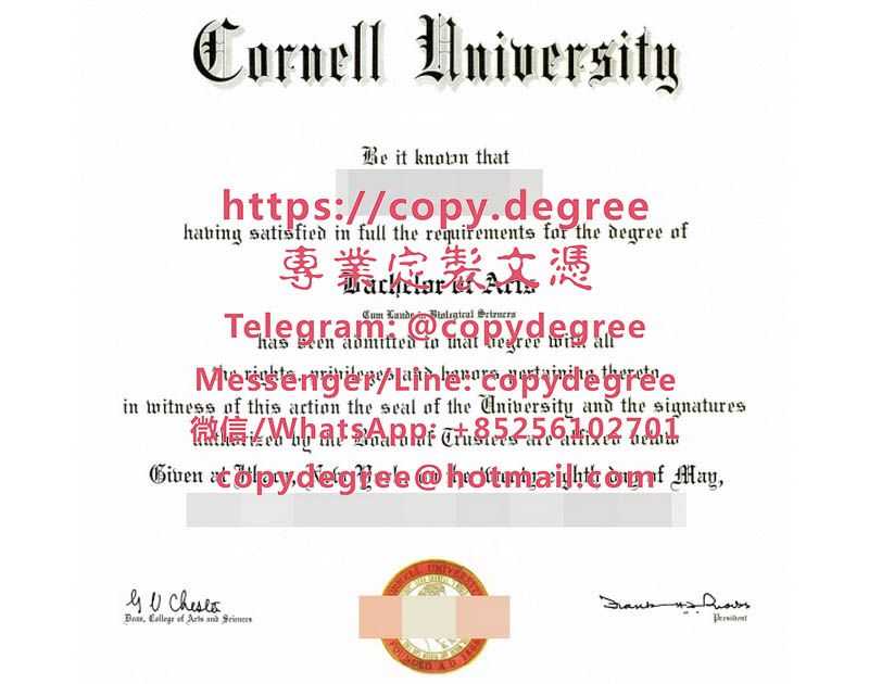 康奈爾大學文憑範本|製作康奈爾大學博士碩士學位證|代办康奈尔大学毕业证书