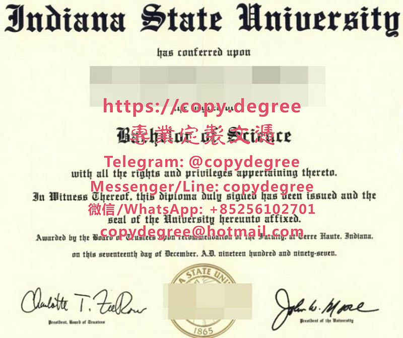 印第安那州立大學文憑範本|辦理印第安那州立大學畢業證書|制作印第安那州立
