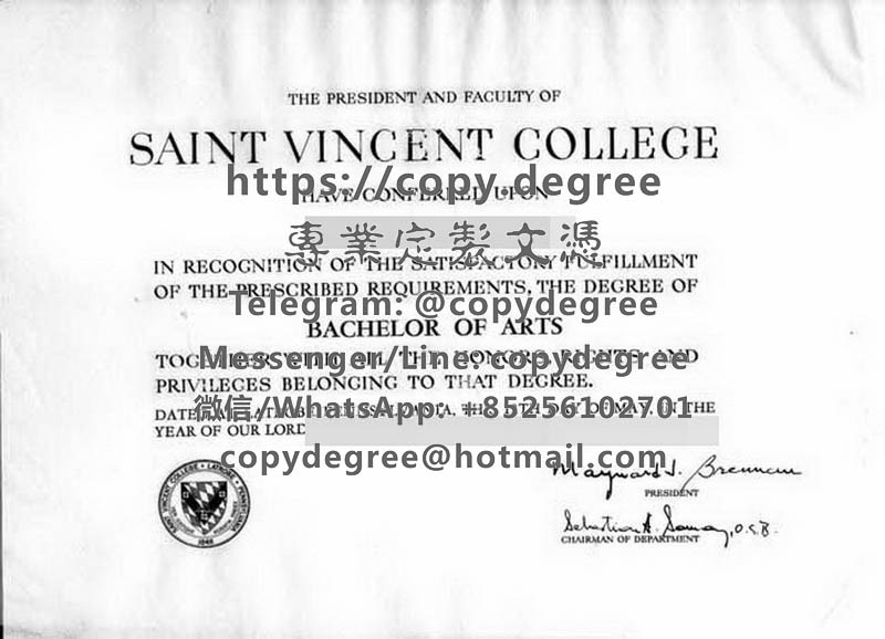 聖文森特學院學位證範本
