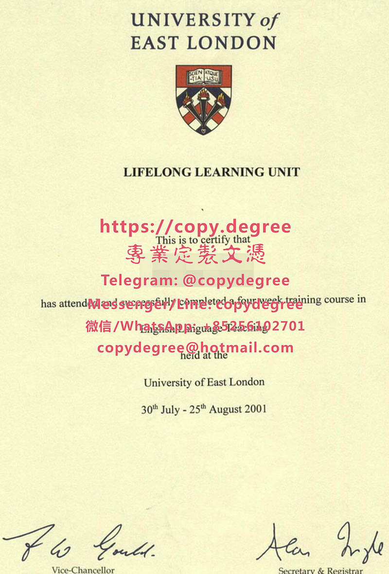東倫敦大學培訓證範本|製作東倫敦大學學士學位證書|代办东伦敦大学毕业证书