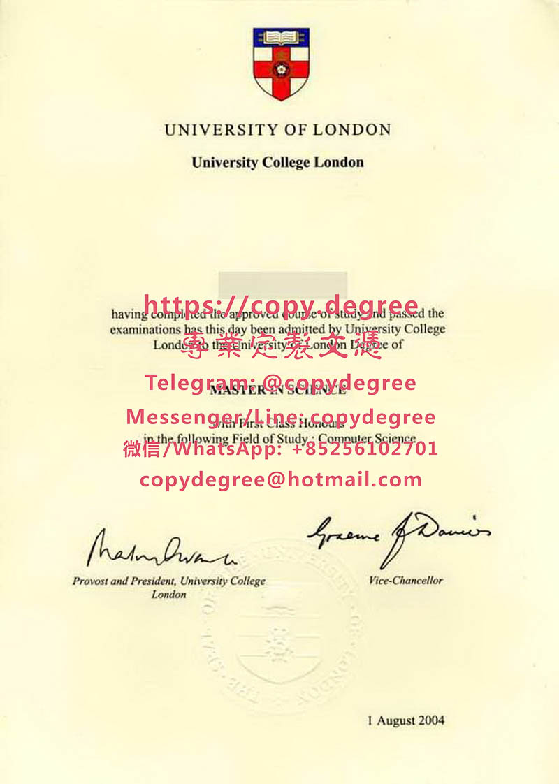 倫敦大學學院文憑樣本|製作倫敦大學學院畢業證書|代办伦敦大学学院博士硕士