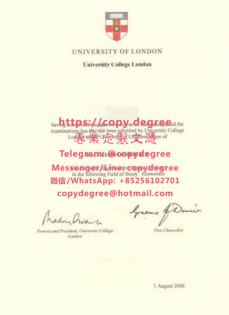 倫敦大學學院文憑模板|製作倫敦大學學院學士學位證書|办理伦敦大学学院毕业