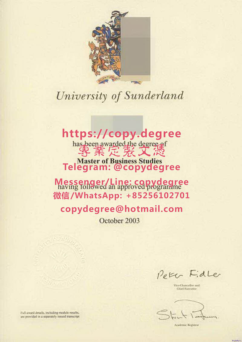 桑德蘭大學文憑範本|製作桑德蘭大學畢業證書|代办桑德兰大学学士学位证书