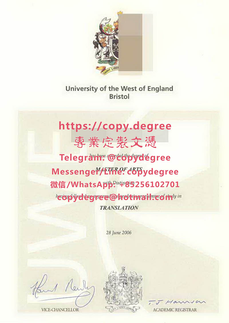 西英格蘭大學文憑樣本|製作西英格蘭大學畢業證書|代办西英格兰大学学士学位