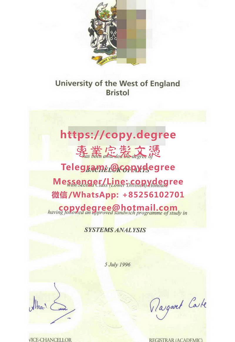 西英格蘭大學學位證文憑樣本|製作西英格蘭大學畢業證書|代办西英格兰大学成