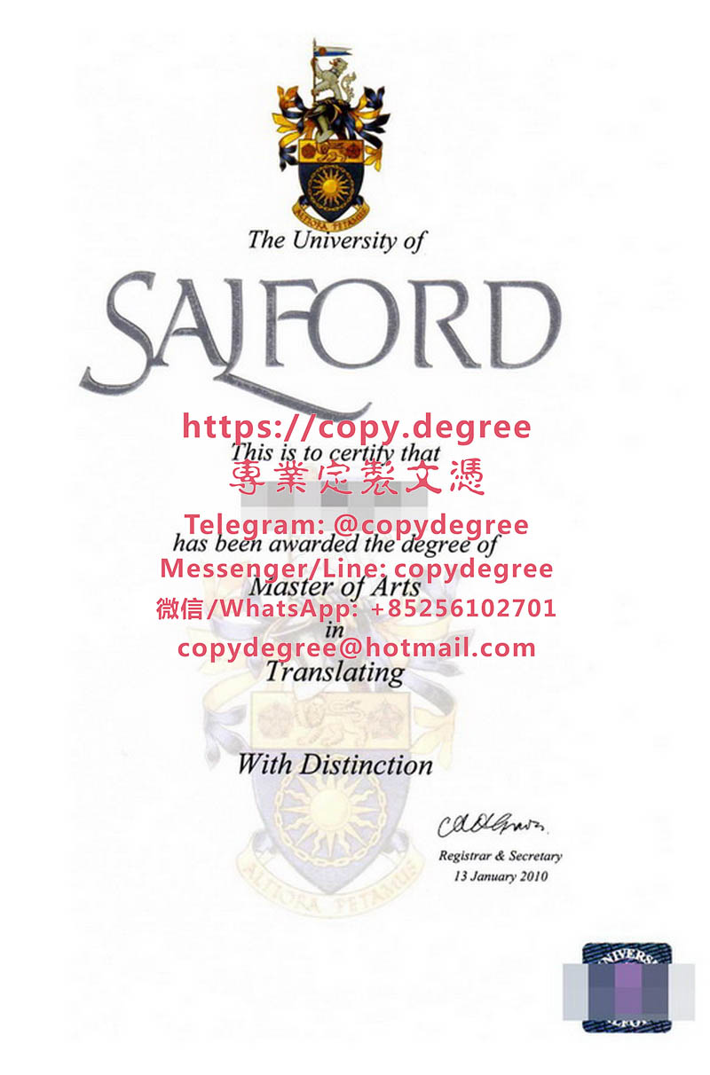 索爾福德大學學位證書樣本|製作索爾福德大學畢業證書|代办索尔福德大学成绩