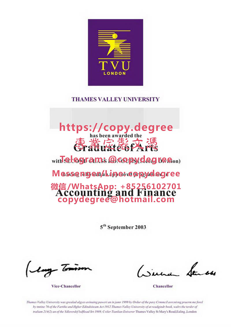 泰晤士河谷大學學位證書樣本|製作泰晤士河谷大學畢業證書|代办泰晤士河谷大