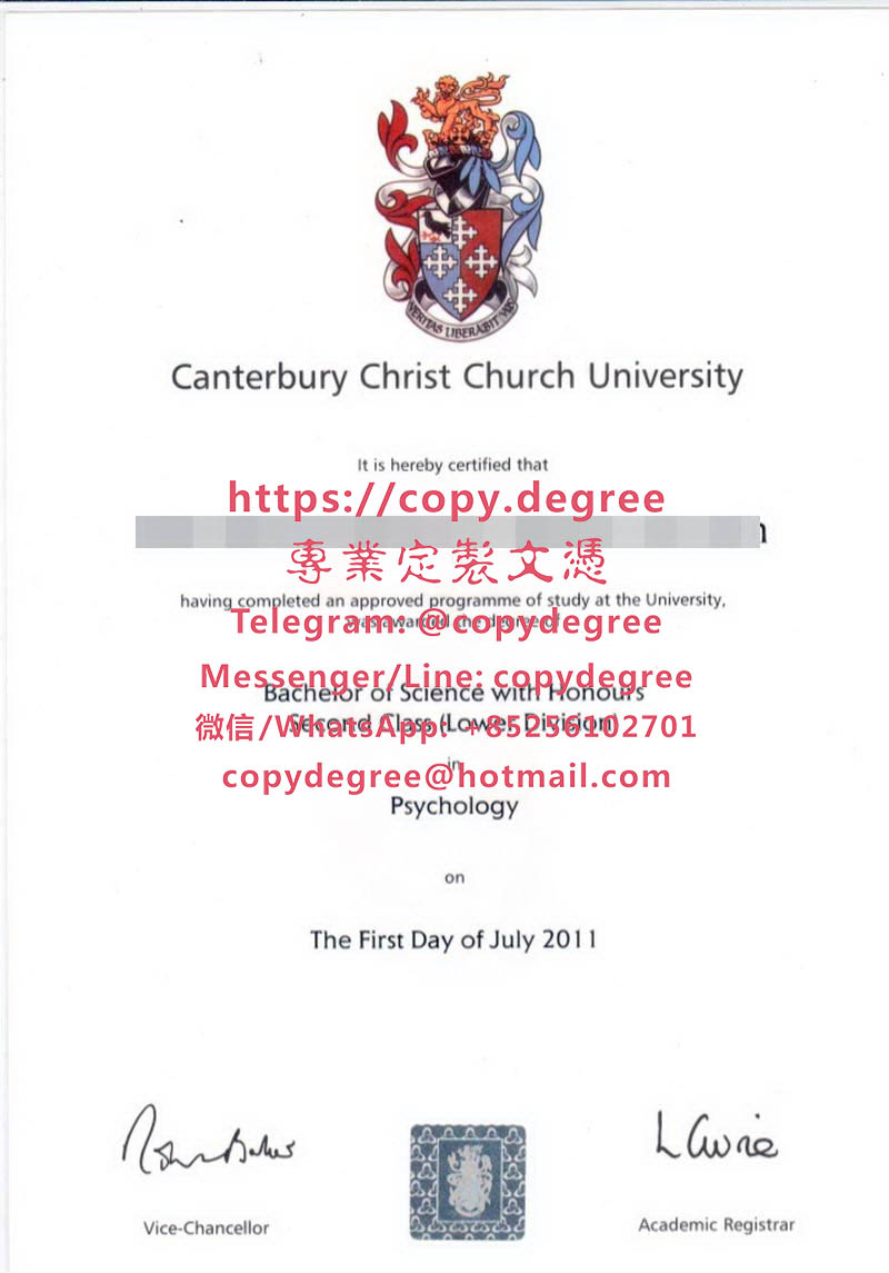 坎特伯雷基督大學文憑範本|辦理坎特伯雷基督大學博士碩士學位證書|制作坎特
