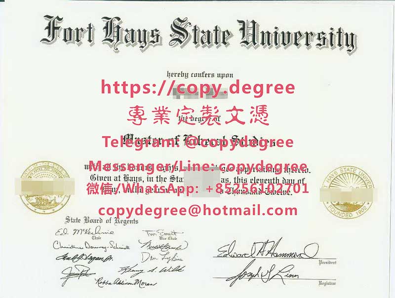 福特海斯州立大學文憑範本|辦理福特海斯州立大學博士碩士學位證書|制作福特