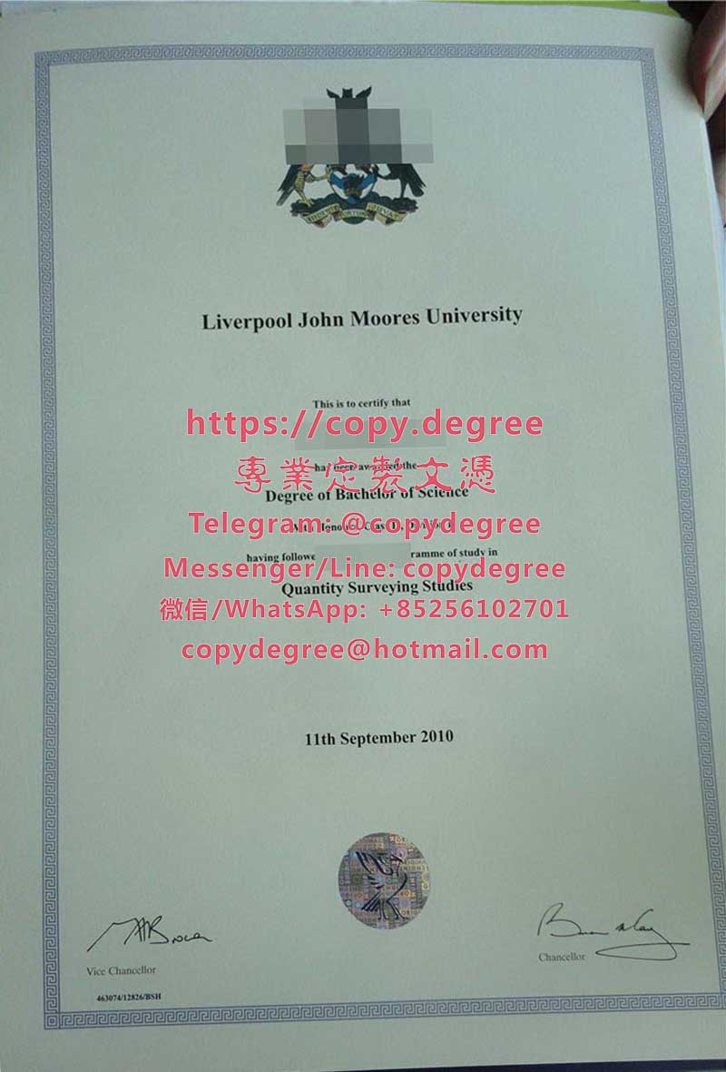 利物浦約翰摩爾大學文憑範本|辦理利物浦約翰摩爾大學畢業證書|制作利物浦约