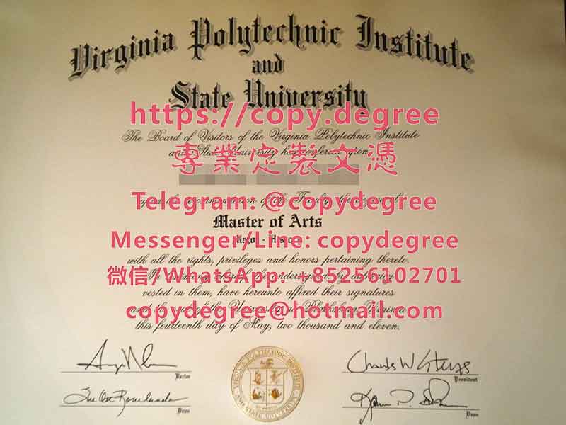 弗吉尼亚理工大学学位证书模板|办理弗吉尼亚理工大学毕业证书|定制弗吉尼亞
