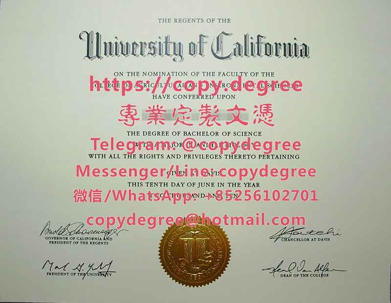 加州大学戴维斯分校文凭样本
