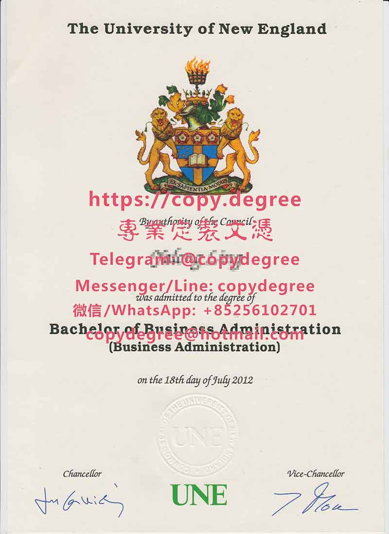 澳大利亚新英格兰大学文凭样板|办理澳大利亚新英格兰大学毕业证书|製作澳大