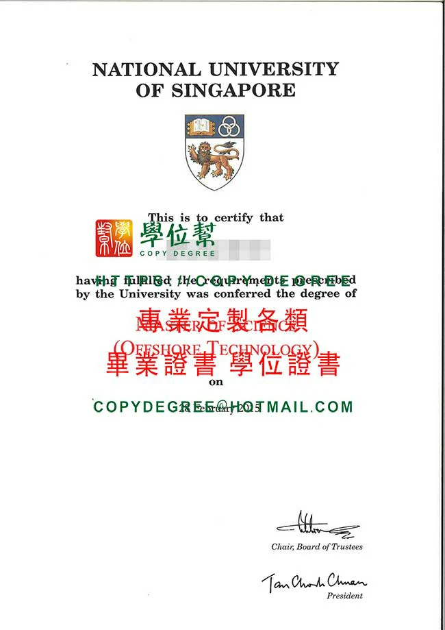 2015年版新加坡國立大學畢業證書樣本|製作NUS假文憑